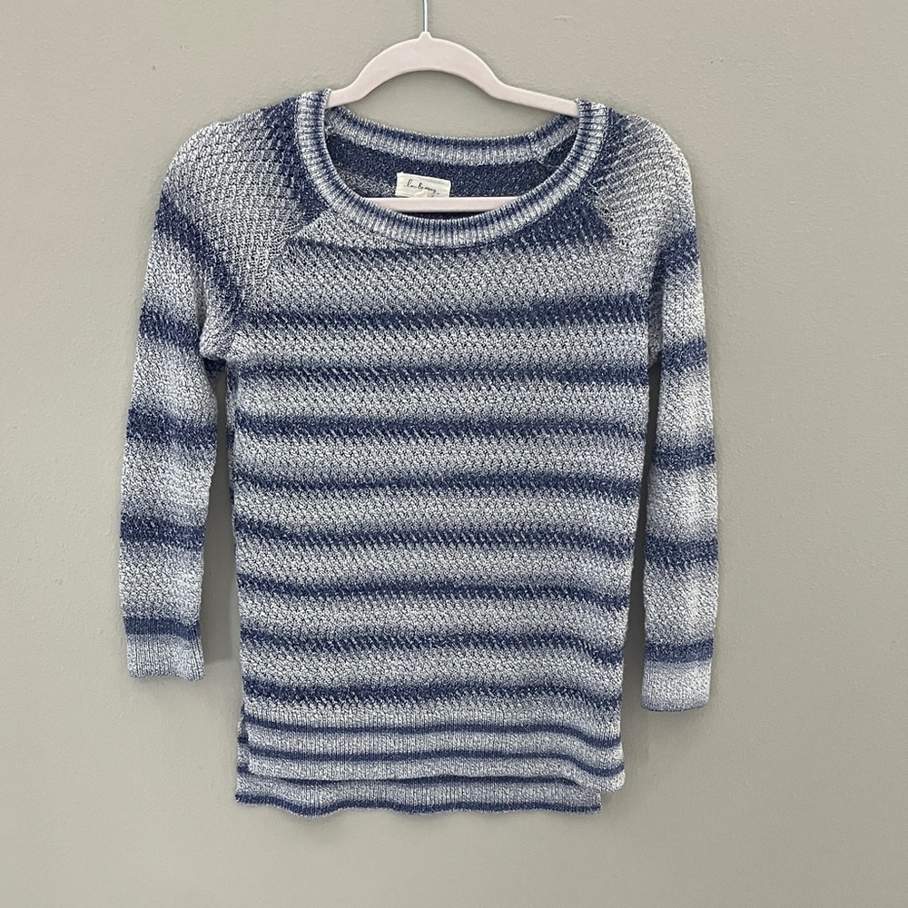 Lou & Grey Open Knit Blue, Grey and  White Sweater Size S